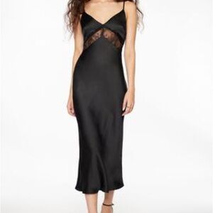 Black Satin Slip Dress